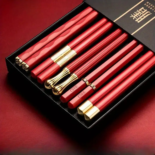 Crimson Red Chopsticks Set